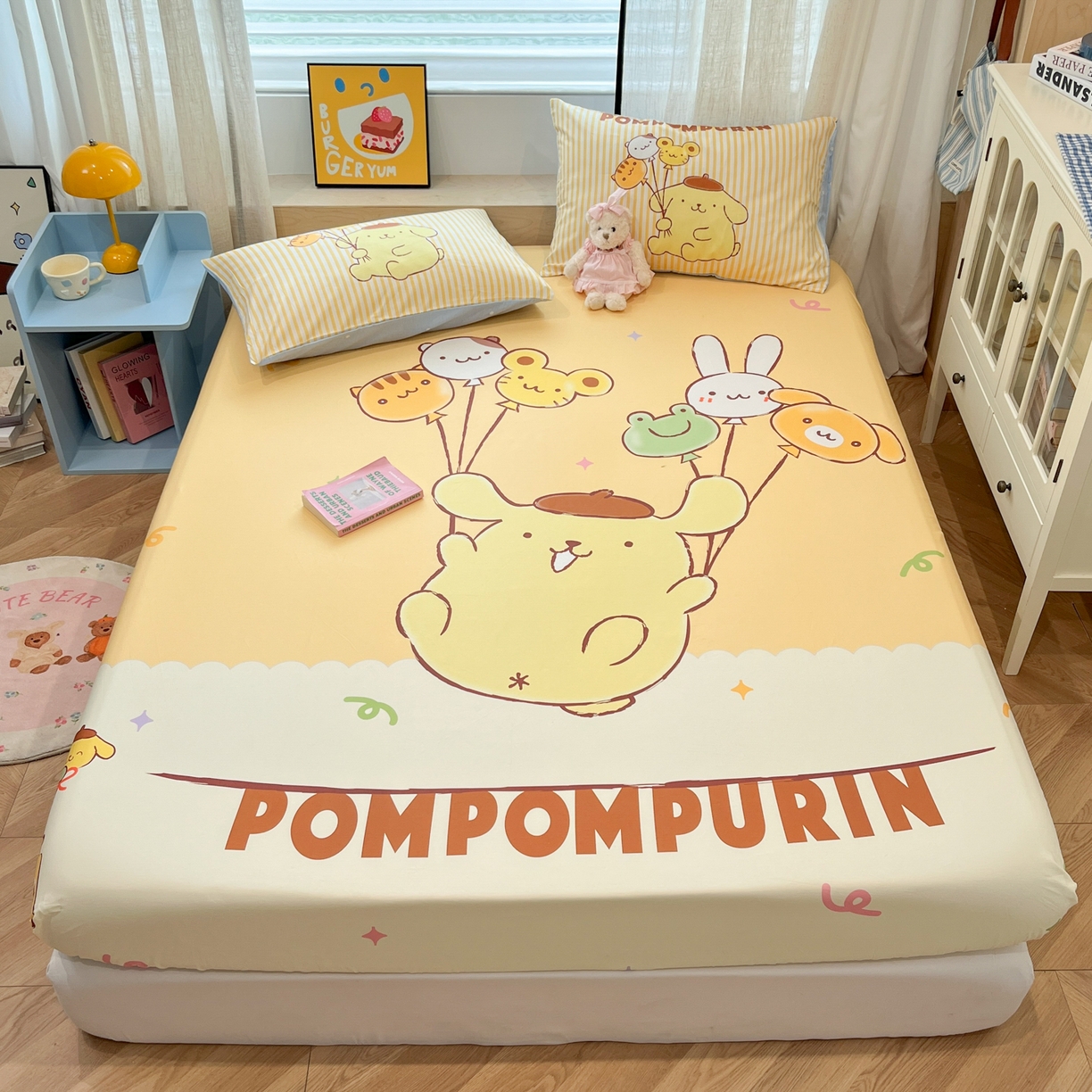 金爱家 2025新款三丽鸥全棉床笠 纯棉单品-奶黄包布丁狗