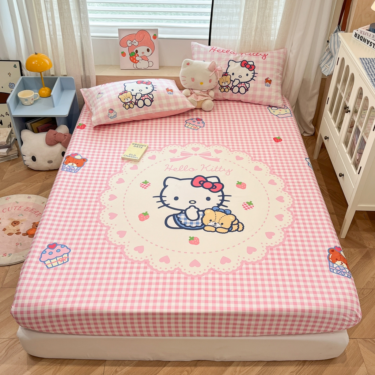 金爱家 2025新款三丽鸥全棉床笠 纯棉单品-奶油kt