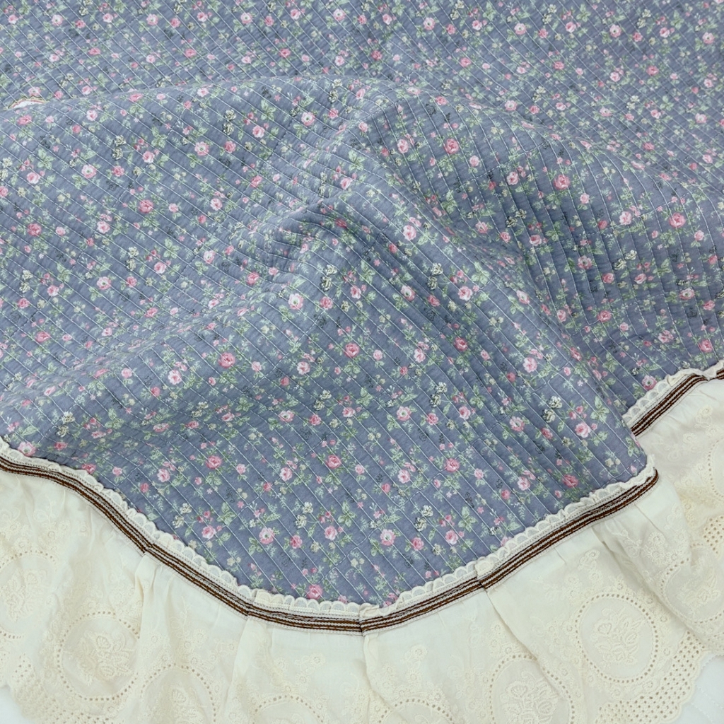 91家纺网 家纺一手货源 找家纺 暖居2025新款欧式浪漫多功能夏被 碎花紫熊