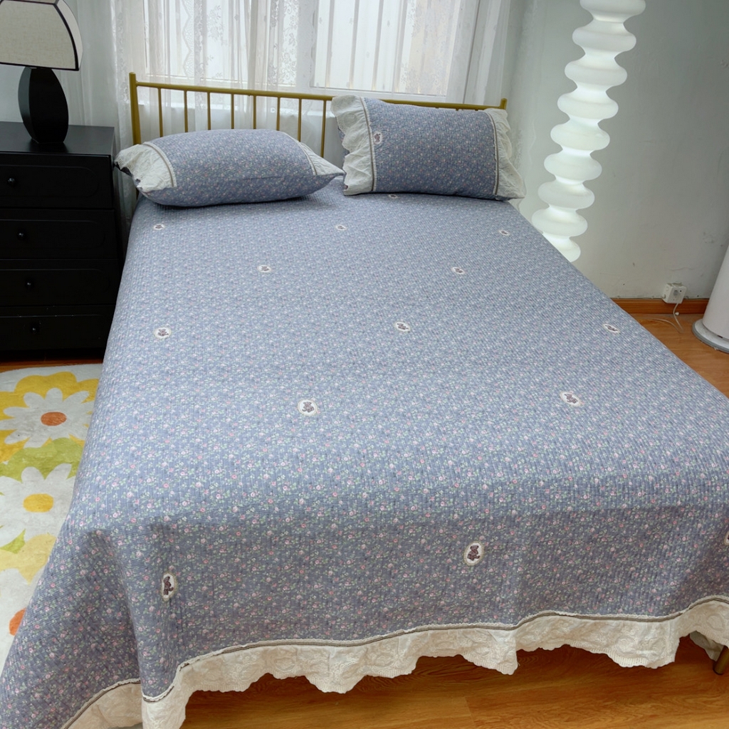 91家纺网 家纺一手货源 找家纺 暖居2025新款欧式浪漫多功能夏被 碎花紫熊