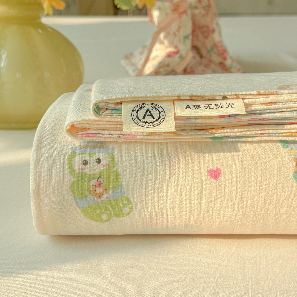 91家纺网 家纺一手货源 找家纺 （总）韩巢家纺 2025新款双层纱儿童卡通风床单寝室单人学生宿舍单床单床单单件单品床单