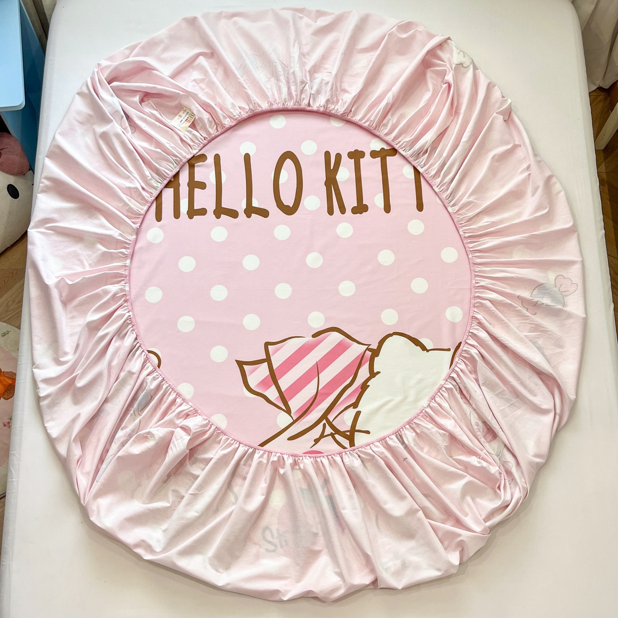 91家纺网 家纺一手货源 找家纺 金爱家 2025新款三丽鸥全棉床笠 纯棉单品-糖果kt