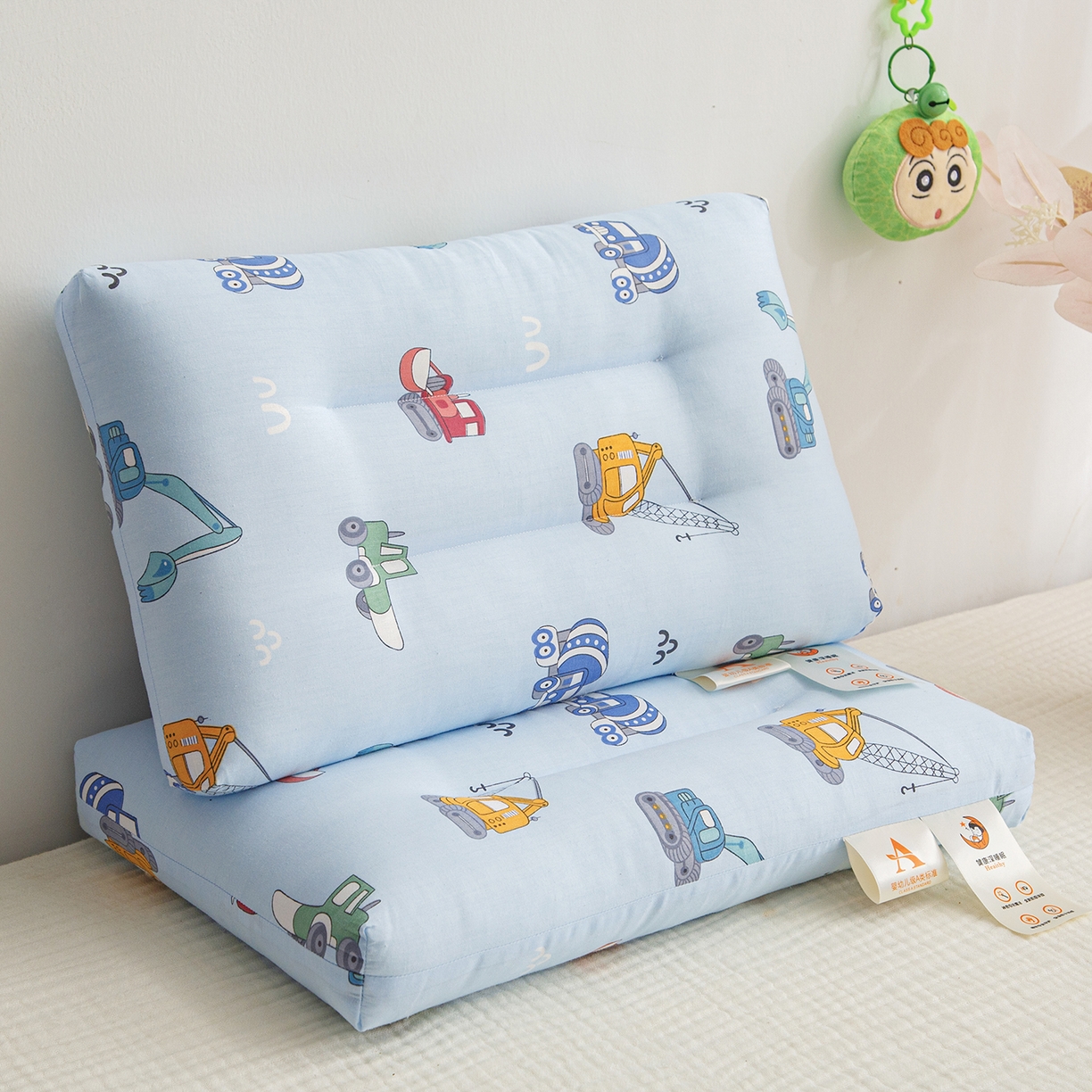 91家纺网 家纺一手货源 找家纺 织布人 2025新款枕芯A类全棉双层纱婴幼儿童枕头午睡枕学生宿舍专用枕芯 A类婴幼儿童枕-汽车动员