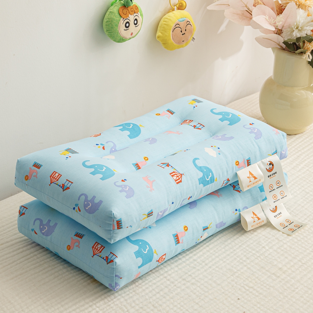 91家纺网 家纺一手货源 找家纺 （总）织布人 2025新款枕芯A类全棉双层纱婴幼儿童枕头午睡枕学生宿舍专用枕芯