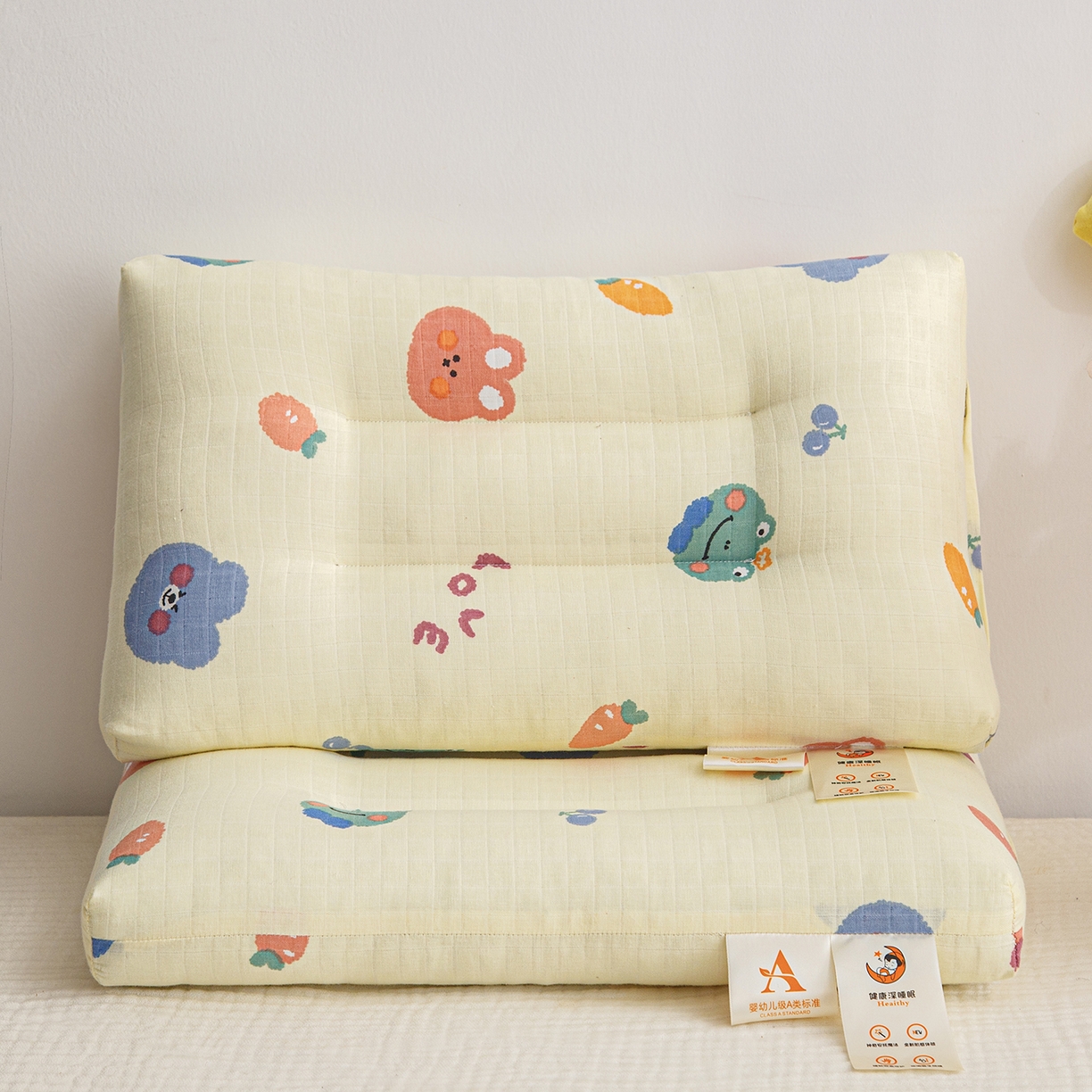 91家纺网 家纺一手货源 找家纺 织布人 2025新款枕芯A类全棉双层纱婴幼儿童枕头午睡枕学生宿舍专用枕芯 A类婴幼儿童枕-软绒宝贝