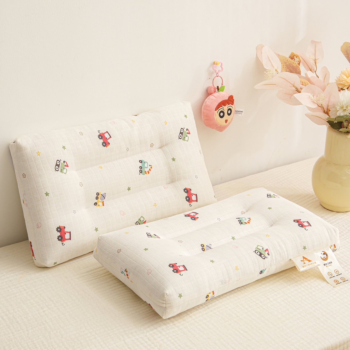 91家纺网 家纺一手货源 找家纺 织布人 2025新款枕芯A类全棉双层纱婴幼儿童枕头午睡枕学生宿舍专用枕芯 A类婴幼儿童枕-挖机