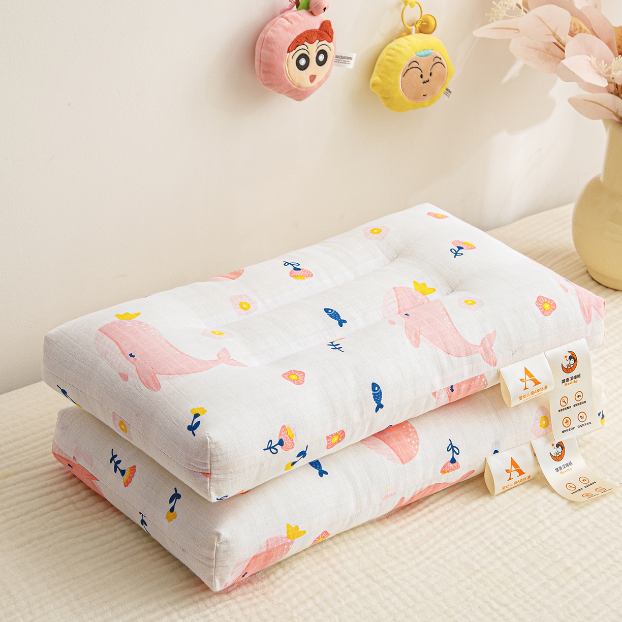 91家纺网 家纺一手货源 找家纺 （总）织布人 2025新款枕芯A类全棉双层纱婴幼儿童枕头午睡枕学生宿舍专用枕芯