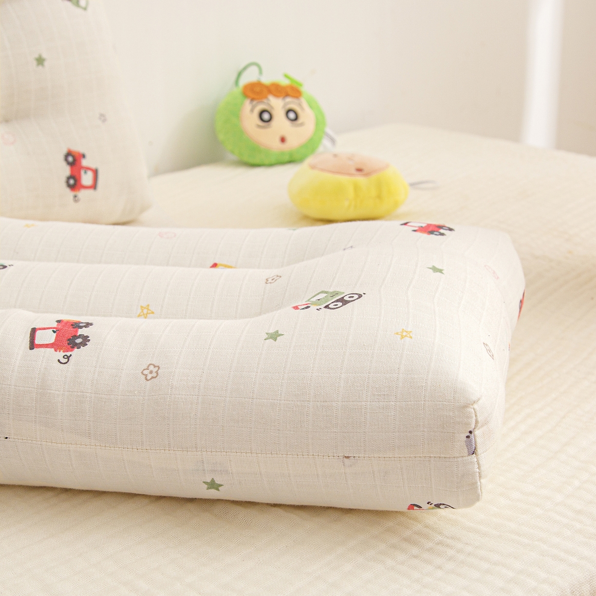 91家纺网 家纺一手货源 找家纺 织布人 2025新款枕芯A类全棉双层纱婴幼儿童枕头午睡枕学生宿舍专用枕芯 A类婴幼儿童枕-挖机