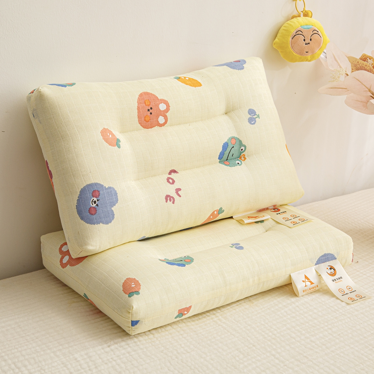 91家纺网 家纺一手货源 找家纺 织布人 2025新款枕芯A类全棉双层纱婴幼儿童枕头午睡枕学生宿舍专用枕芯 A类婴幼儿童枕-软绒宝贝