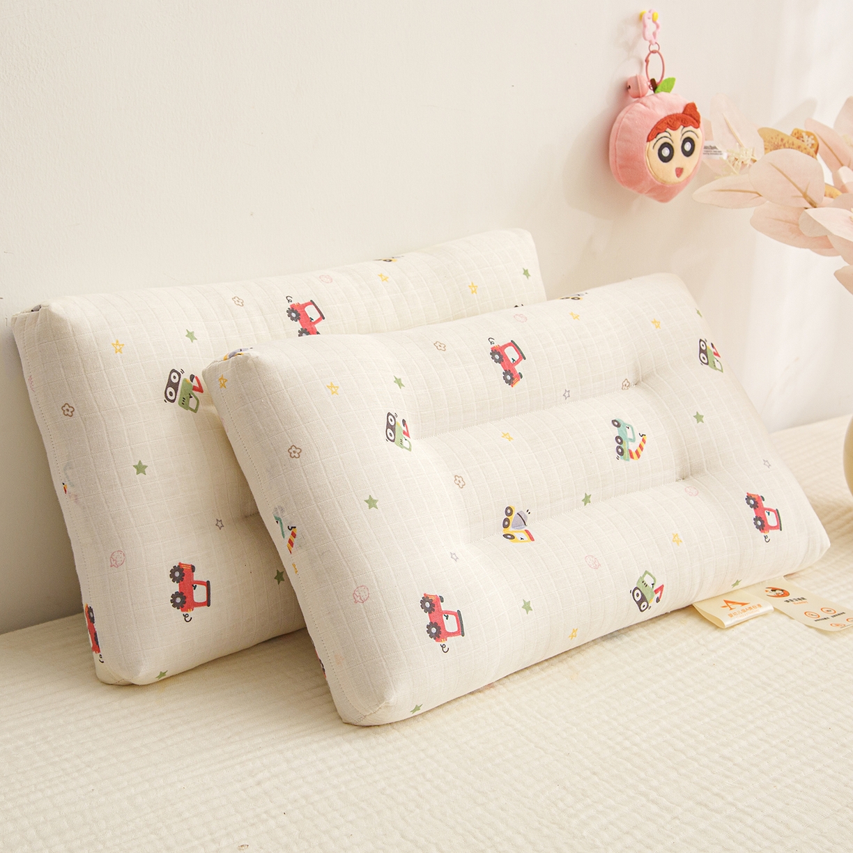 91家纺网 家纺一手货源 找家纺 织布人 2025新款枕芯A类全棉双层纱婴幼儿童枕头午睡枕学生宿舍专用枕芯 A类婴幼儿童枕-挖机