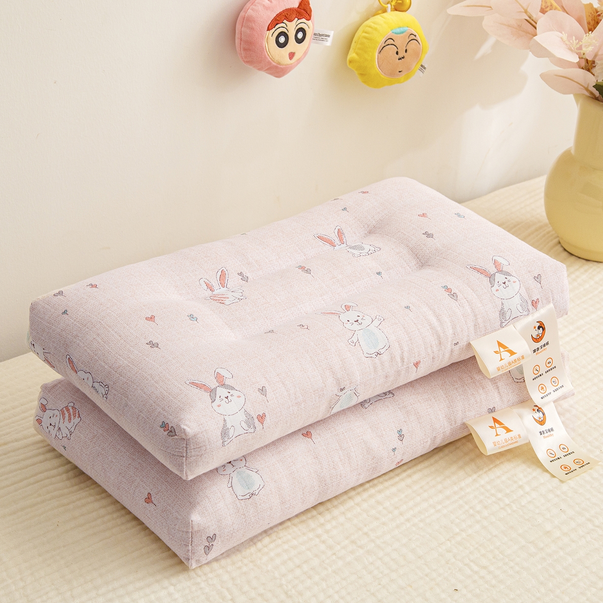 91家纺网 家纺一手货源 找家纺 （总）织布人 2025新款枕芯A类全棉双层纱婴幼儿童枕头午睡枕学生宿舍专用枕芯