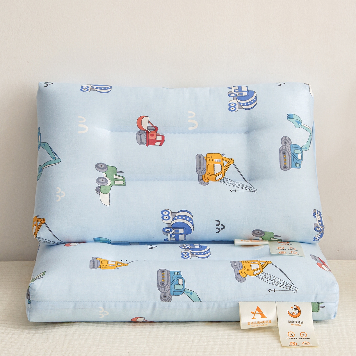 91家纺网 家纺一手货源 找家纺 织布人 2025新款枕芯A类全棉双层纱婴幼儿童枕头午睡枕学生宿舍专用枕芯 A类婴幼儿童枕-汽车动员