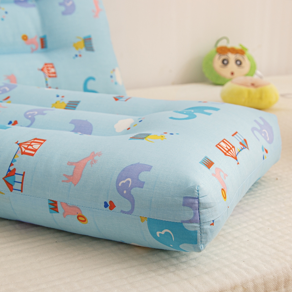 91家纺网 家纺一手货源 找家纺 织布人 2025新款枕芯A类全棉双层纱婴幼儿童枕头午睡枕学生宿舍专用枕芯 A类婴幼儿童枕-小象