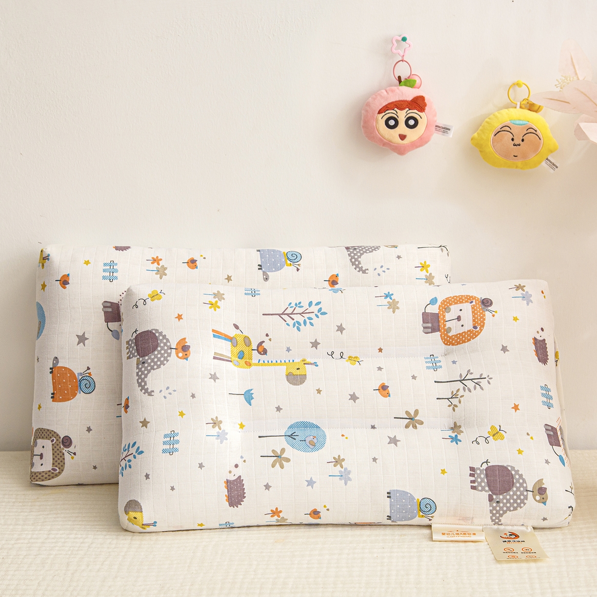 91家纺网 家纺一手货源 找家纺 织布人 2025新款枕芯A类全棉双层纱婴幼儿童枕头午睡枕学生宿舍专用枕芯 A类婴幼儿童枕-森林乐园