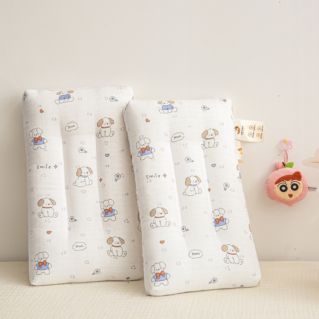 91家纺网 家纺一手货源 找家纺 织布人 2025新款枕芯A类全棉双层纱婴幼儿童枕头午睡枕学生宿舍专用枕芯 A类婴幼儿童枕-萌萌狗