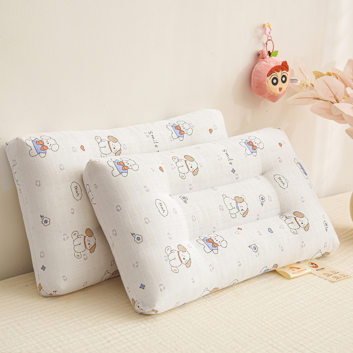 91家纺网 家纺一手货源 找家纺 织布人 2025新款枕芯A类全棉双层纱婴幼儿童枕头午睡枕学生宿舍专用枕芯 A类婴幼儿童枕-萌萌狗