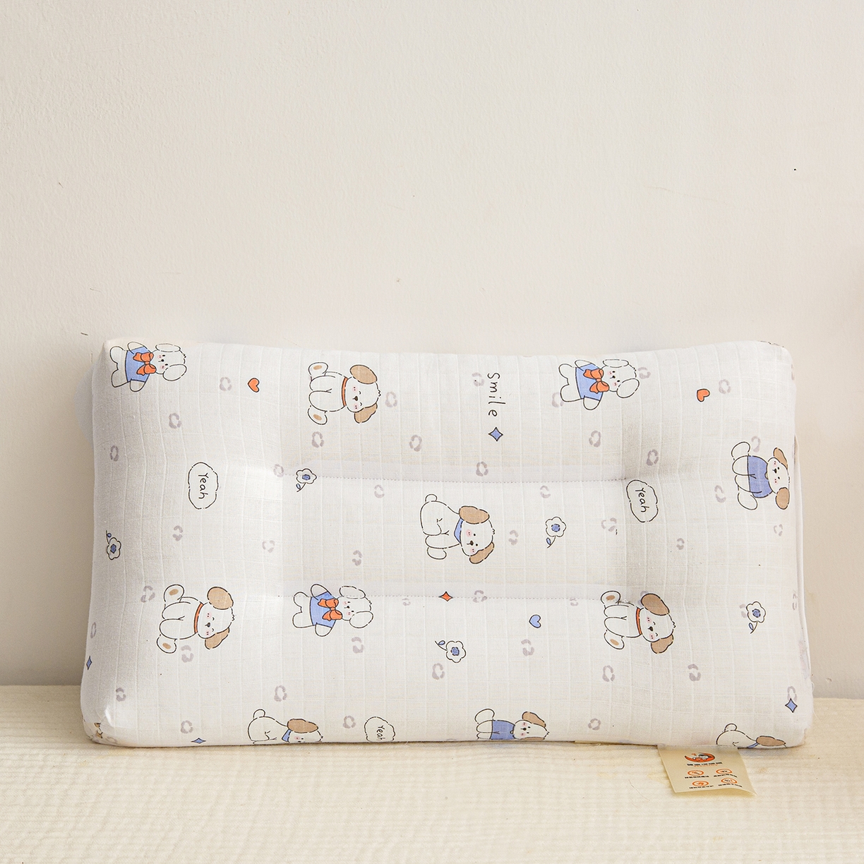 91家纺网 家纺一手货源 找家纺 织布人 2025新款枕芯A类全棉双层纱婴幼儿童枕头午睡枕学生宿舍专用枕芯 A类婴幼儿童枕-萌萌狗