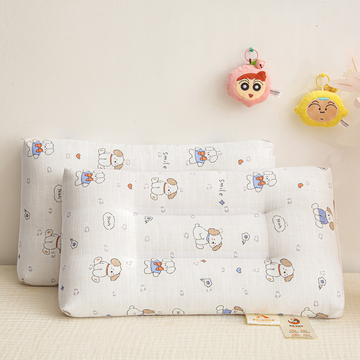 91家纺网 家纺一手货源 找家纺 织布人 2025新款枕芯A类全棉双层纱婴幼儿童枕头午睡枕学生宿舍专用枕芯 A类婴幼儿童枕-萌萌狗