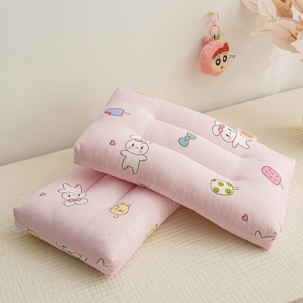 91家纺网 家纺一手货源 找家纺 织布人 2025新款枕芯A类全棉双层纱婴幼儿童枕头午睡枕学生宿舍专用枕芯 A类婴幼儿童枕-小白兔