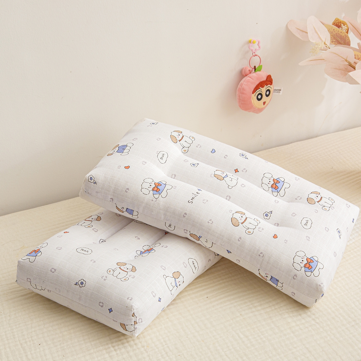 91家纺网 家纺一手货源 找家纺 织布人 2025新款枕芯A类全棉双层纱婴幼儿童枕头午睡枕学生宿舍专用枕芯 A类婴幼儿童枕-萌萌狗