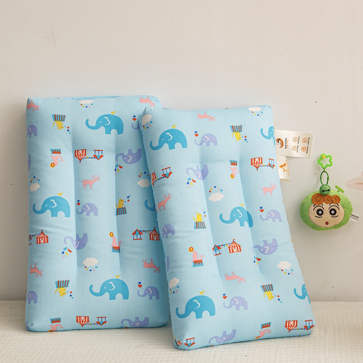 91家纺网 家纺一手货源 找家纺 织布人 2025新款枕芯A类全棉双层纱婴幼儿童枕头午睡枕学生宿舍专用枕芯 A类婴幼儿童枕-小象