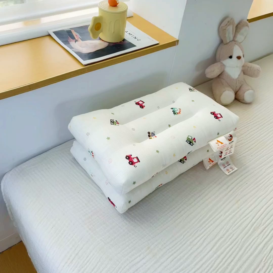 91家纺网 家纺一手货源 找家纺 织布人 2025新款枕芯A类全棉双层纱婴幼儿童枕头午睡枕学生宿舍专用枕芯 A类婴幼儿童枕-挖机