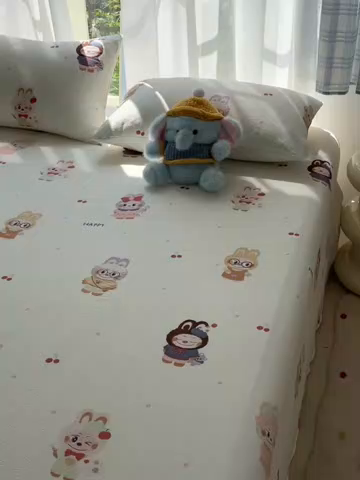 91家纺网 家纺一手货源 找家纺 （总）韩巢家纺 2025新款双层纱儿童卡通风床单寝室单人学生宿舍单床单床单单件单品床单