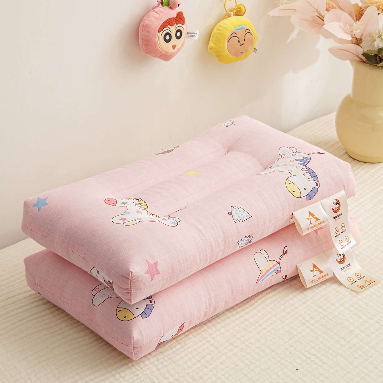 91家纺网 家纺一手货源 找家纺 （总）织布人 2025新款枕芯A类全棉双层纱婴幼儿童枕头午睡枕学生宿舍专用枕芯