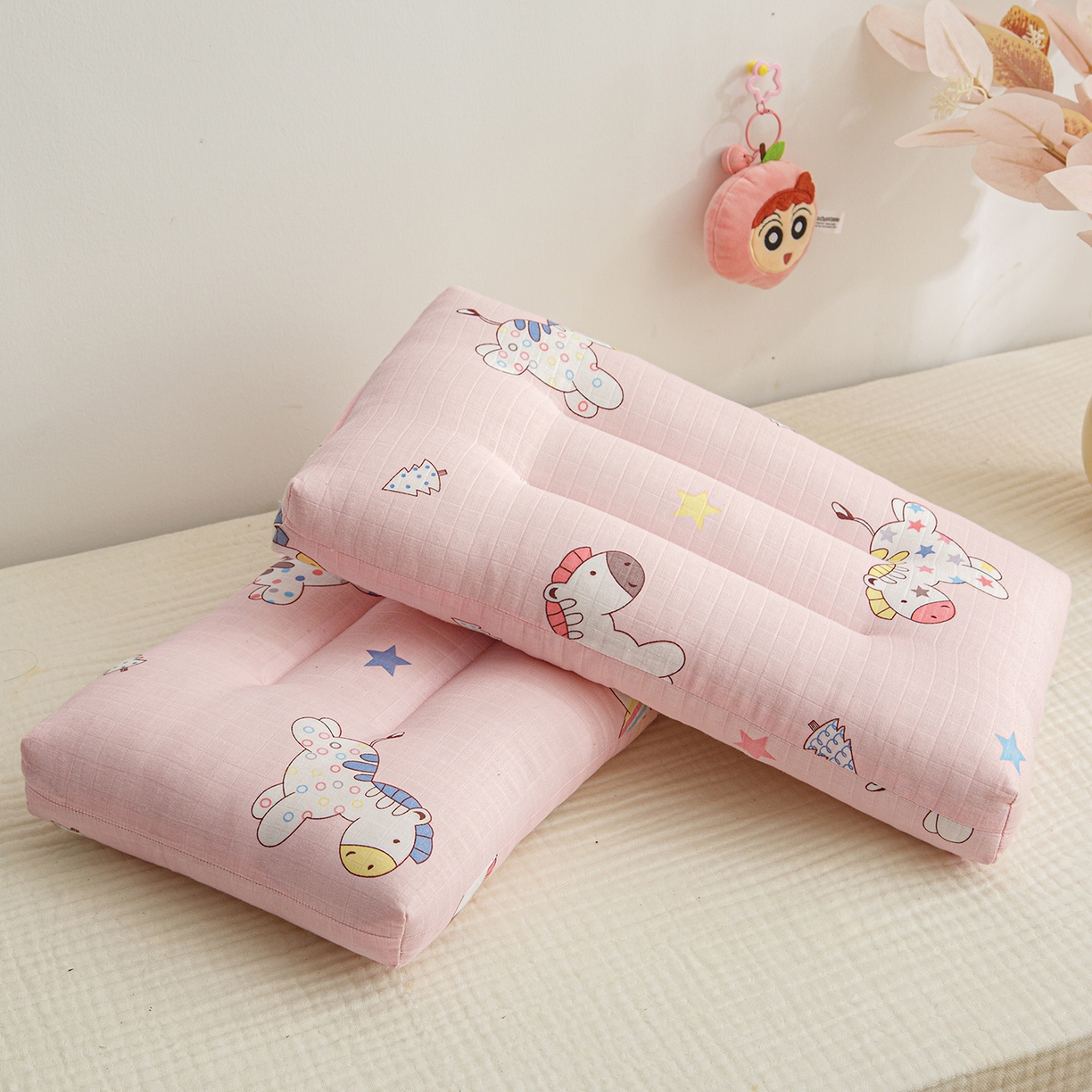 91家纺网 家纺一手货源 找家纺 织布人 2025新款枕芯A类全棉双层纱婴幼儿童枕头午睡枕学生宿舍专用枕芯 A类婴幼儿童枕-小马罗莉