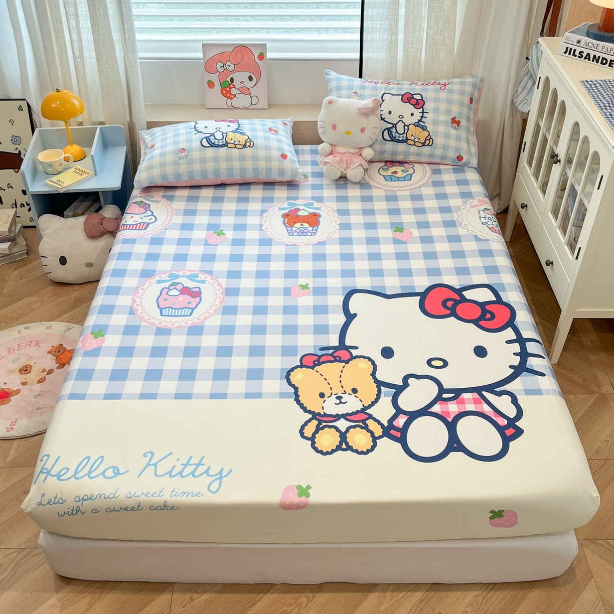 金爱家 2025新款三丽鸥全棉床笠 单品纯棉-kt和熊