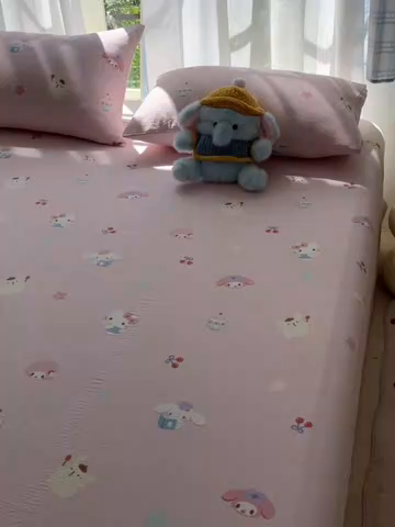 91家纺网 家纺一手货源 找家纺 韩巢家纺 2025新款双层纱儿童卡通风床单寝室单人学生宿舍单床单床单单件单品床单 萌物家族