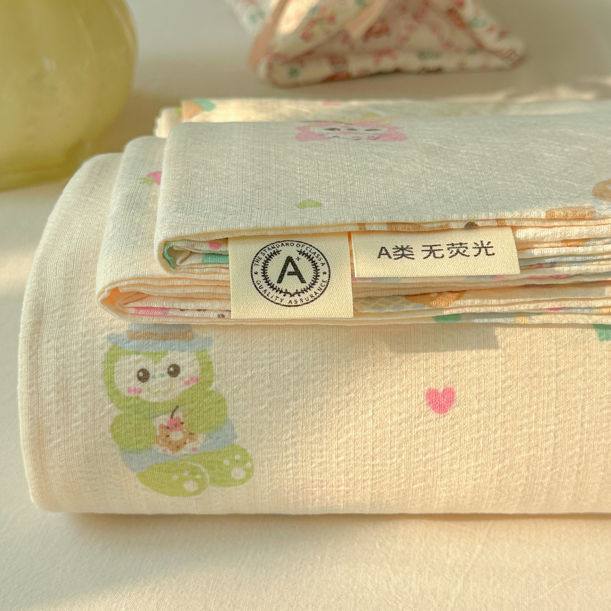 91家纺网 家纺一手货源 找家纺 韩巢家纺 2025新款双层纱儿童卡通风床单寝室单人学生宿舍单床单床单单件单品床单 七宝