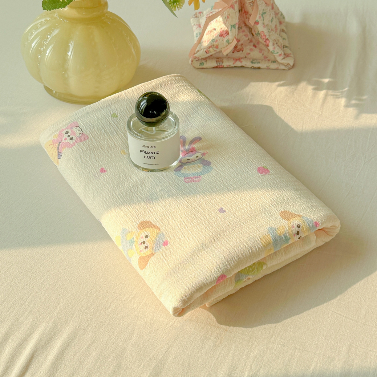 91家纺网 家纺一手货源 找家纺 韩巢家纺 2025新款双层纱儿童卡通风床单寝室单人学生宿舍单床单床单单件单品床单 七宝