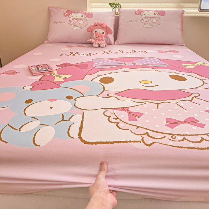 91家纺网 家纺一手货源 找家纺 金爱家 2025新款三丽鸥全棉床笠 棉单品-公主美乐蒂