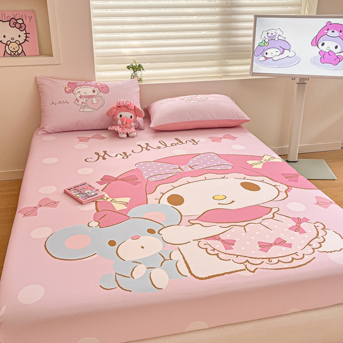 91家纺网 家纺一手货源 找家纺 金爱家 2025新款三丽鸥全棉床笠 棉单品-公主美乐蒂