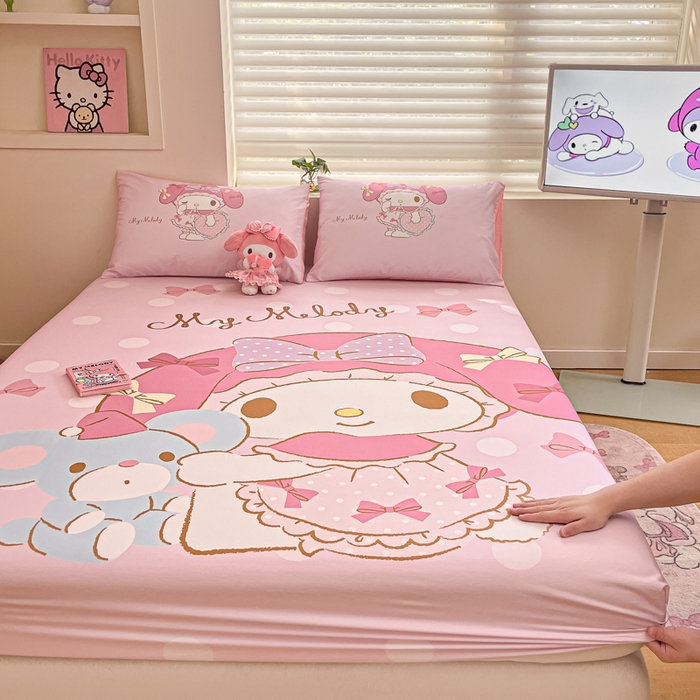 91家纺网 家纺一手货源 找家纺 金爱家 2025新款三丽鸥全棉床笠 棉单品-公主美乐蒂