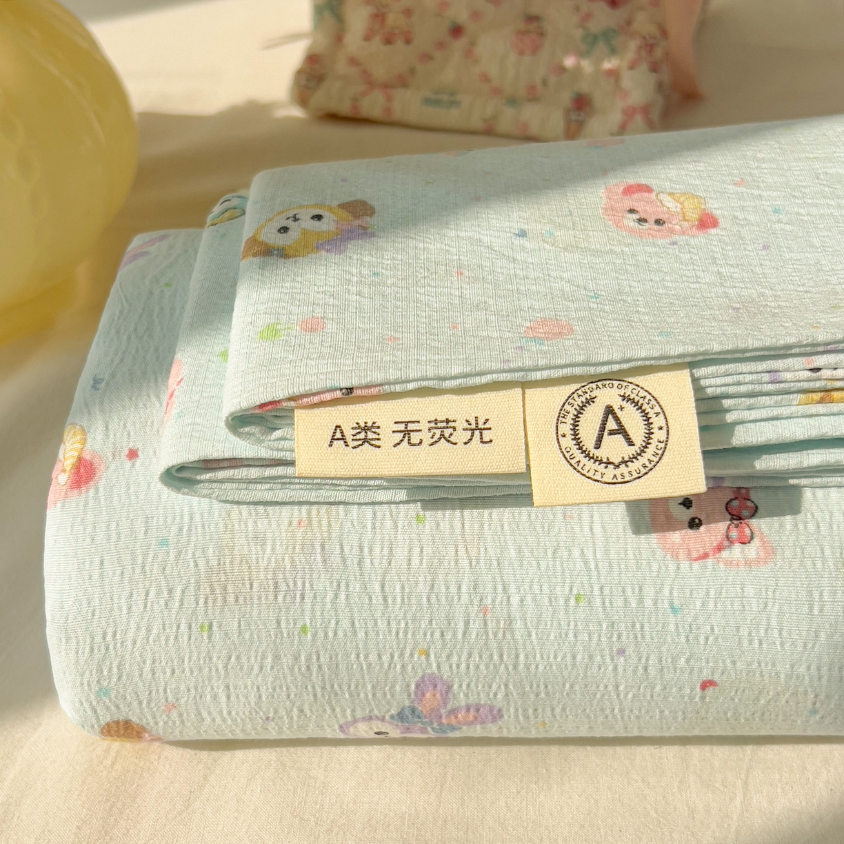 91家纺网 家纺一手货源 找家纺 韩巢家纺 2025新款双层纱儿童卡通风床单寝室单人学生宿舍单床单床单单件单品床单 绒毛摇滚
