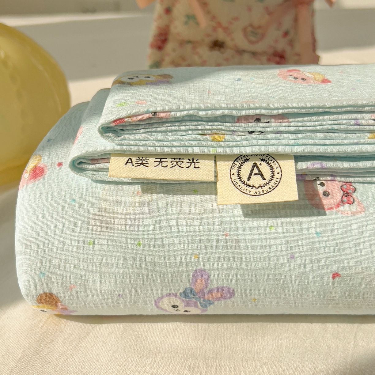 91家纺网 家纺一手货源 找家纺 韩巢家纺 2025新款双层纱儿童卡通风床单寝室单人学生宿舍单床单床单单件单品床单 绒毛摇滚