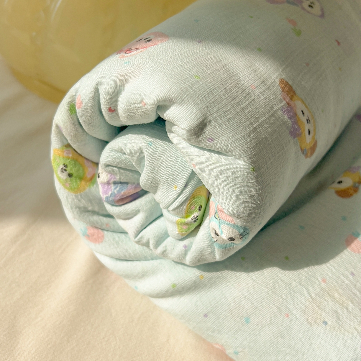 91家纺网 家纺一手货源 找家纺 韩巢家纺 2025新款双层纱儿童卡通风床单寝室单人学生宿舍单床单床单单件单品床单 绒毛摇滚