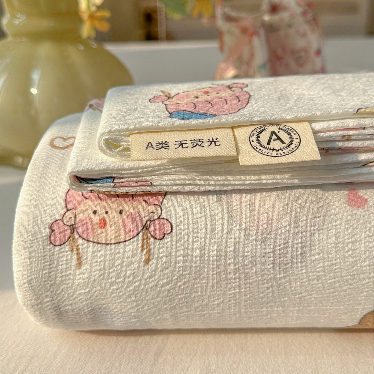 韩巢家纺 2025新款双层纱儿童卡通风床单寝室单人学生宿舍单床单床单单件单品床单 童话女孩