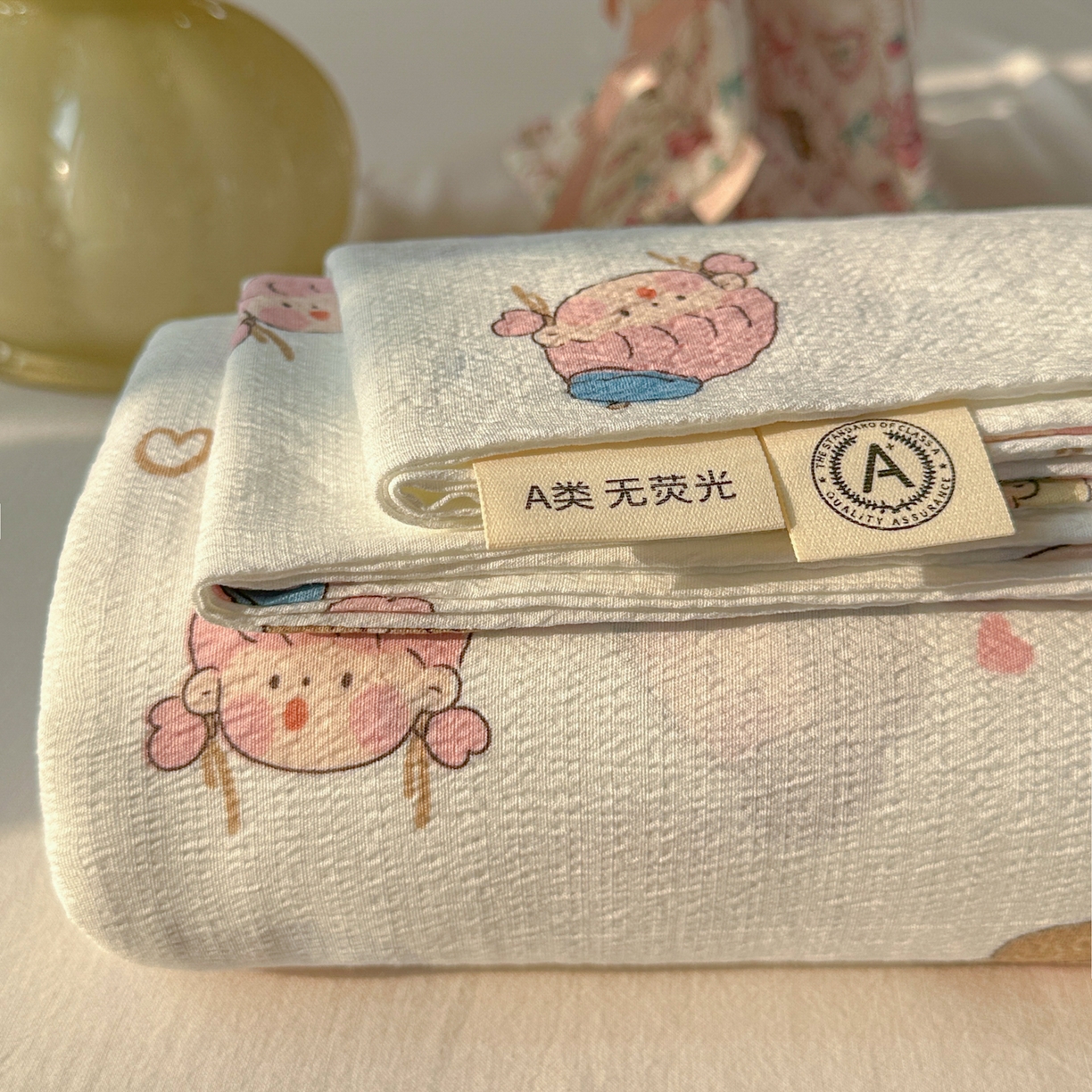 91家纺网 家纺一手货源 找家纺 韩巢家纺 2025新款双层纱儿童卡通风床单寝室单人学生宿舍单床单床单单件单品床单 童话女孩