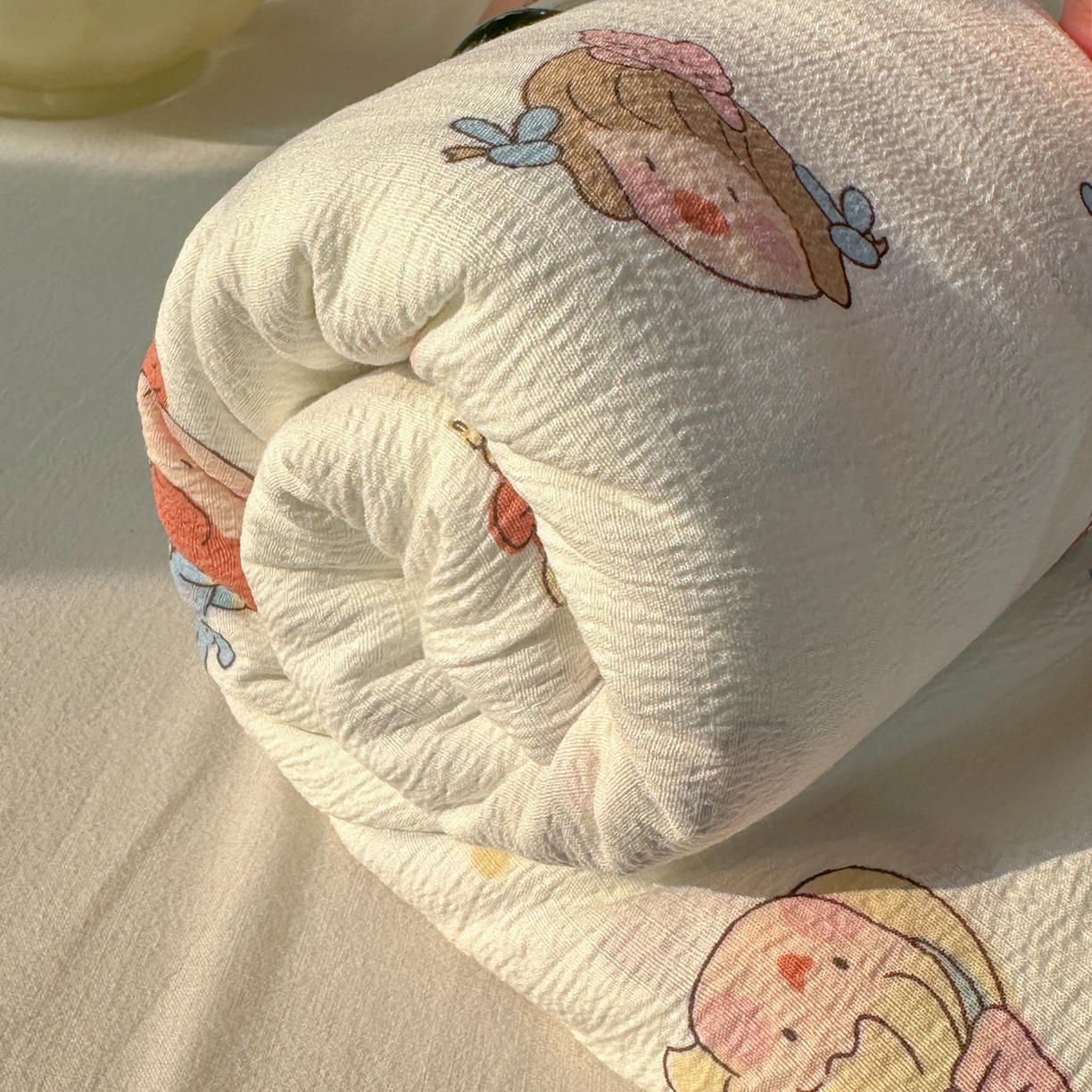 91家纺网 家纺一手货源 找家纺 韩巢家纺 2025新款双层纱儿童卡通风床单寝室单人学生宿舍单床单床单单件单品床单 童话女孩