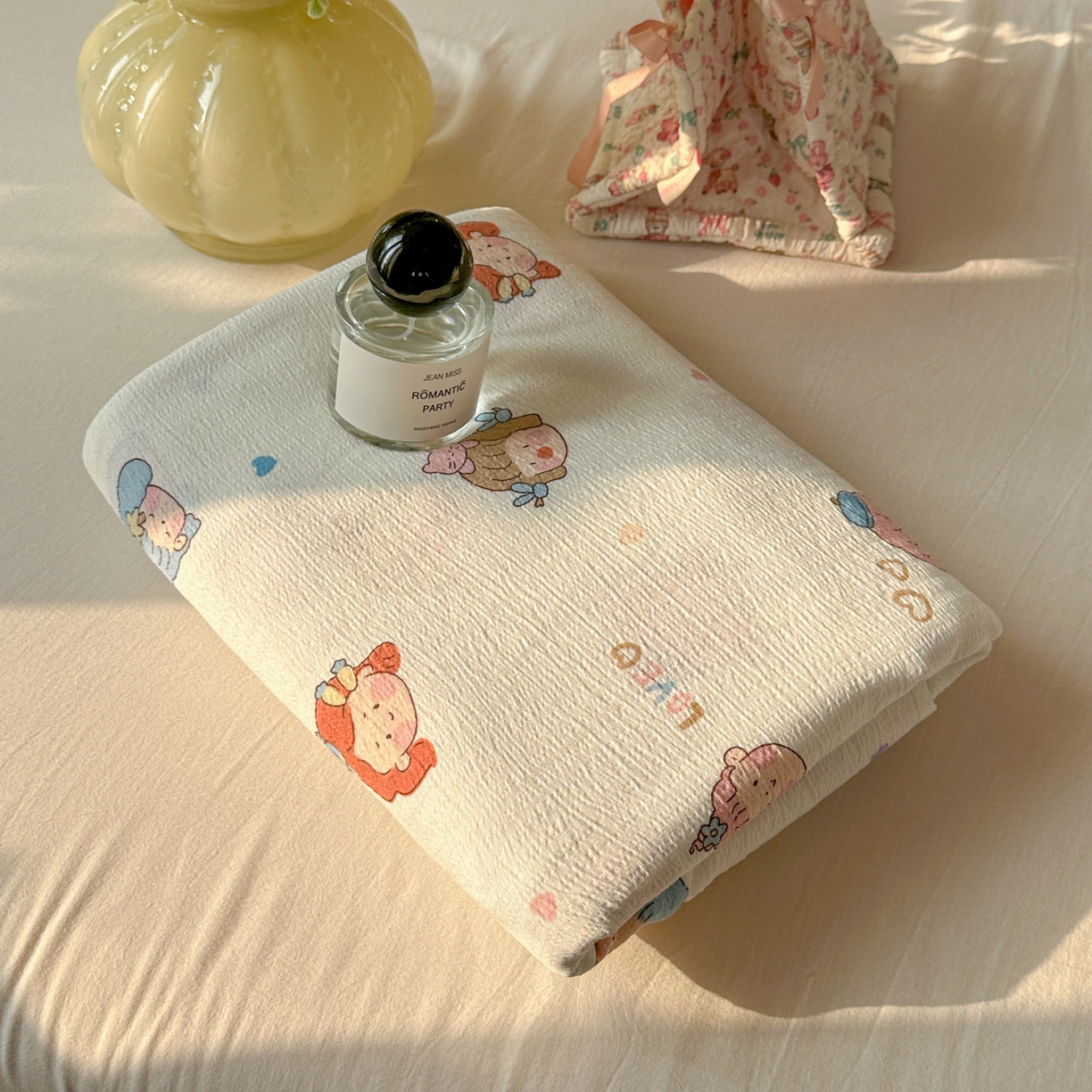 91家纺网 家纺一手货源 找家纺 韩巢家纺 2025新款双层纱儿童卡通风床单寝室单人学生宿舍单床单床单单件单品床单 童话女孩