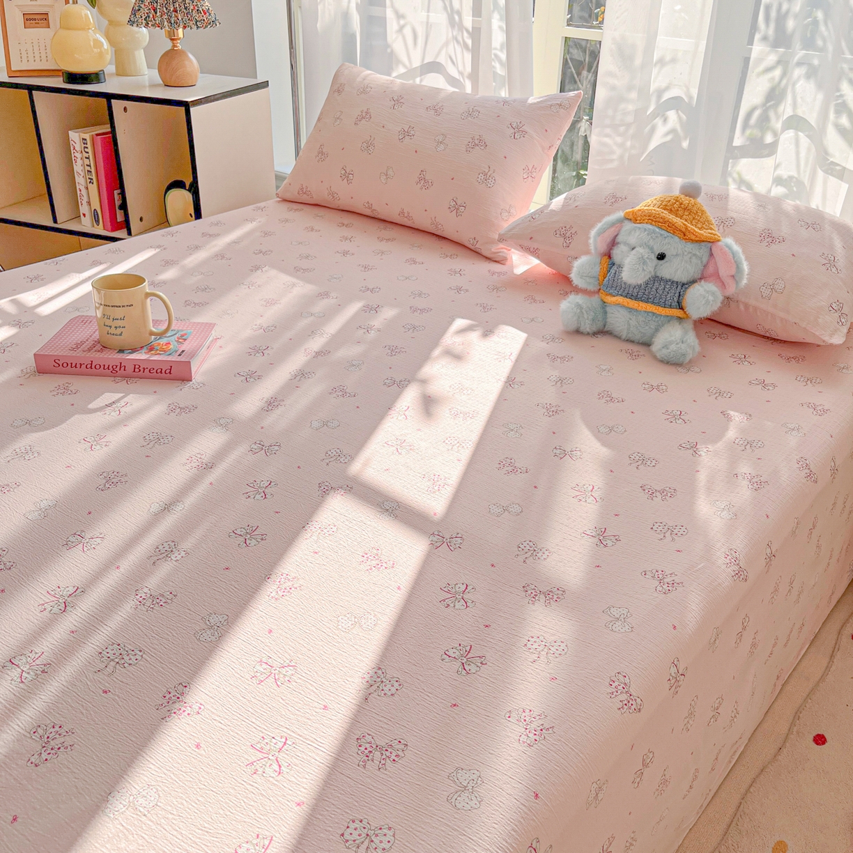 91家纺网 家纺一手货源 找家纺 韩巢家纺 2025新款双层纱儿童卡通风床单寝室单人学生宿舍单床单床单单件单品床单 心愿