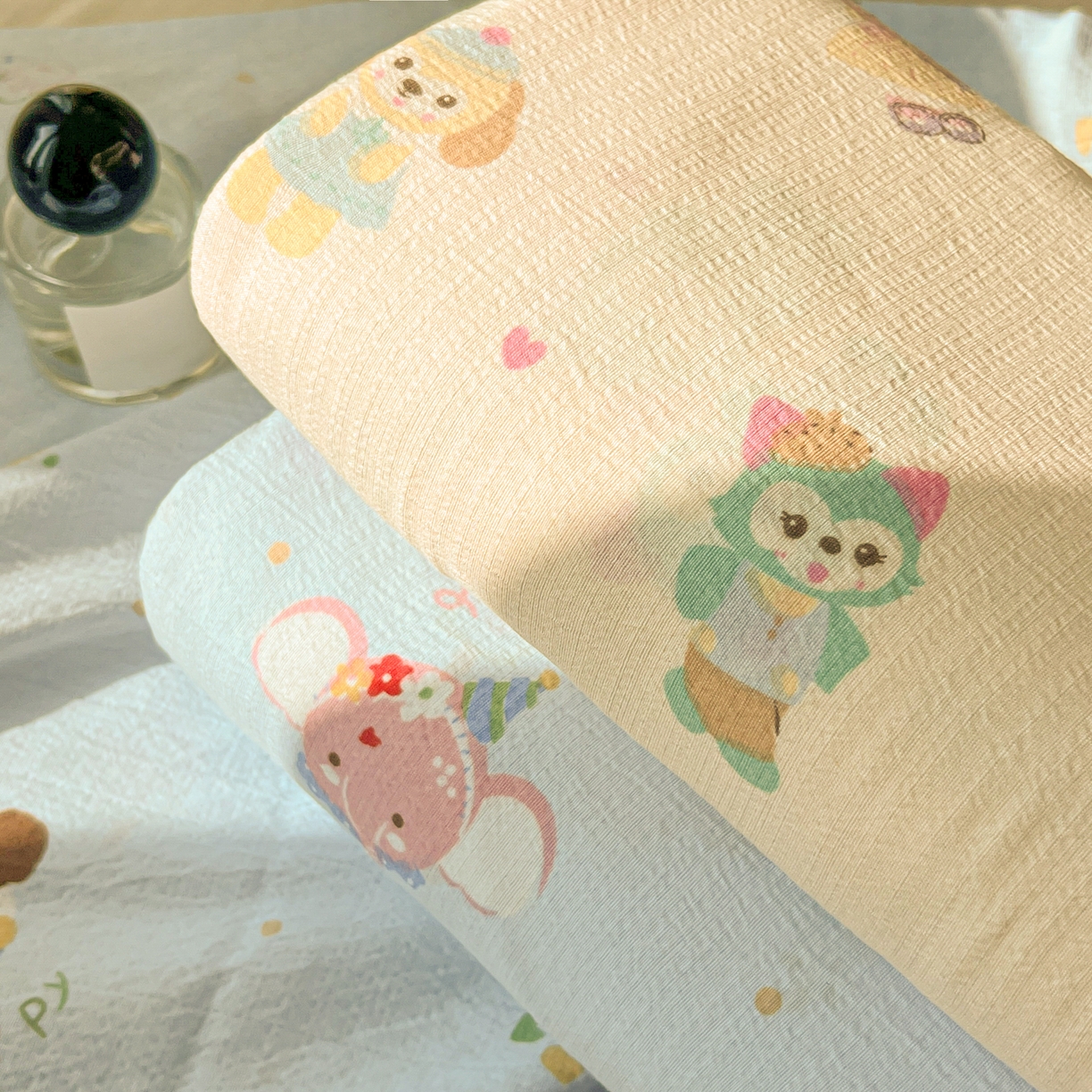 91家纺网 家纺一手货源 找家纺 韩巢家纺 2025新款双层纱儿童卡通风床单寝室单人学生宿舍单床单床单单件单品床单 组合图