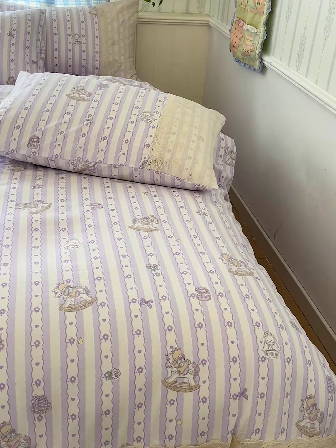 91家纺网 家纺一手货源 找家纺 海岛哥哥 2025新款韩式全棉蕾丝花边软绵绵四件套 梦幻乐园