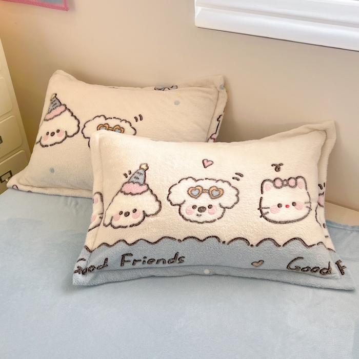 91家纺网 家纺一手货源 找家纺 川悦生活 2025新款立体雪花绒印花大床四件套系列二场景一 快乐派对