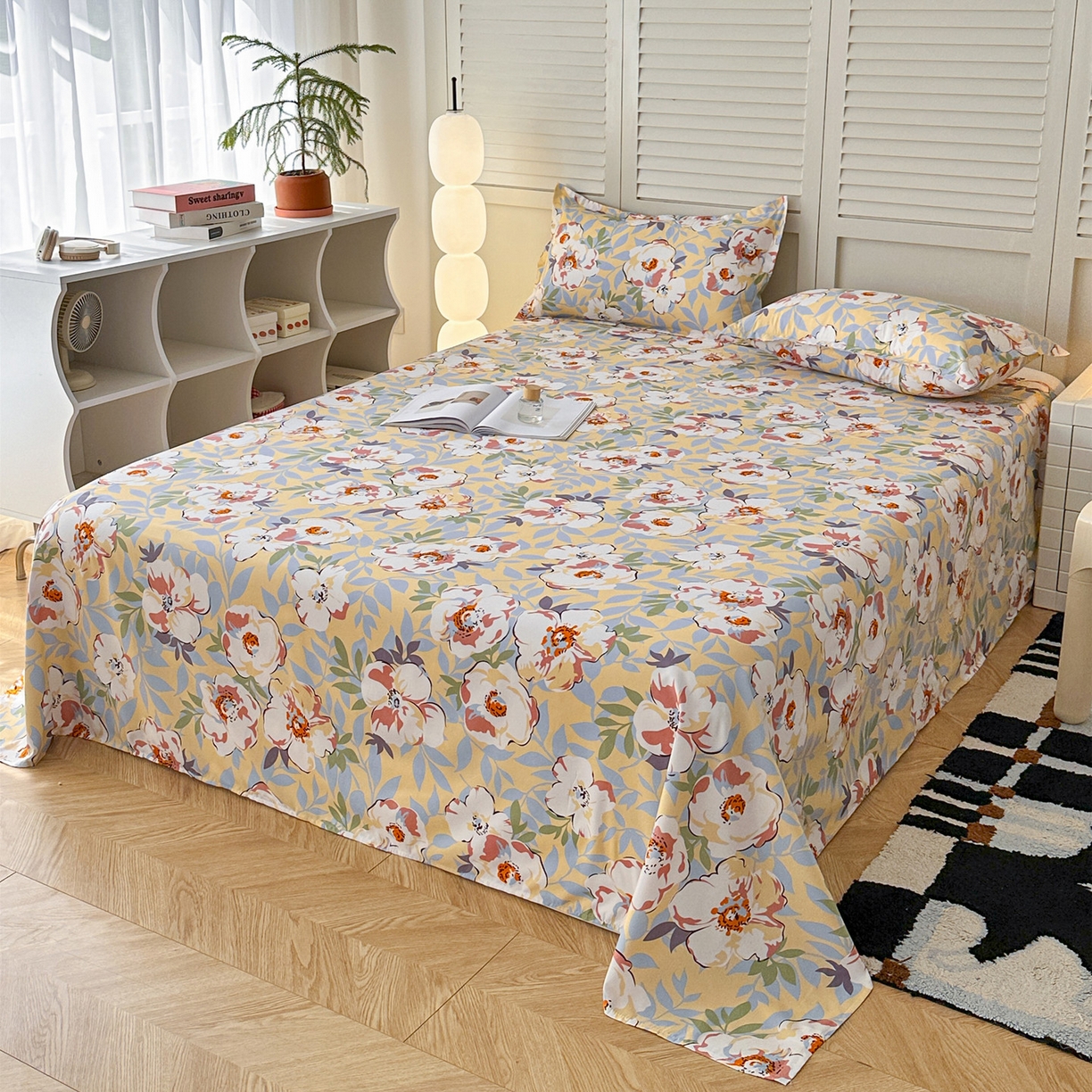 91家纺网 家纺一手货源 找家纺 曼璐家纺 2025新款芦荟棉床单单件床单三件套单床单磨毛印花亲肤外贸跨境可定制花型尺寸 可可西里