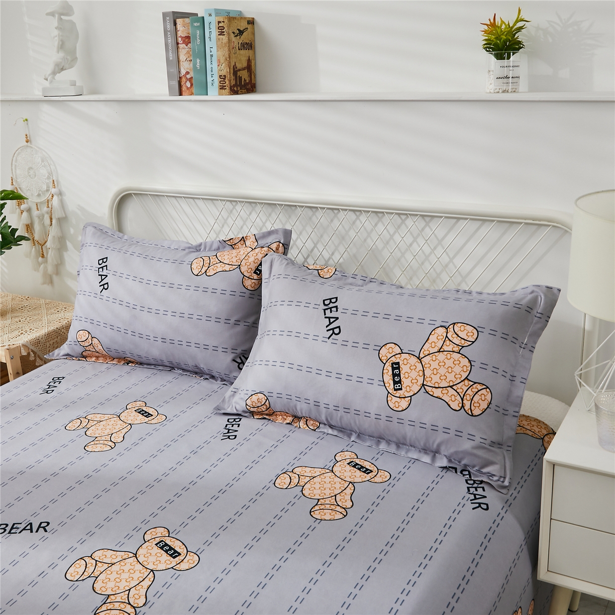 91家纺网 家纺一手货源 找家纺 曼璐家纺 2025新款芦荟棉床单单件床单三件套单床单磨毛印花亲肤外贸跨境可定制花型尺寸 酷酷熊