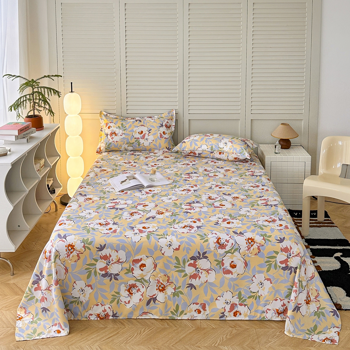 曼璐家纺 2025新款芦荟棉床单单件床单三件套单床单磨毛印花亲肤外贸跨境可定制花型尺寸 可可西里